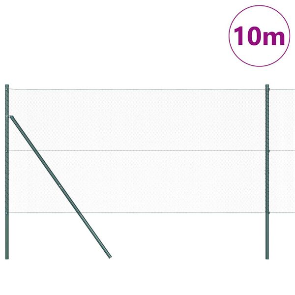 vidaXL &Icirc;ngrădire cu st&acirc;lpi Verde 1.4 x 10 m otel acoperit cu PVC