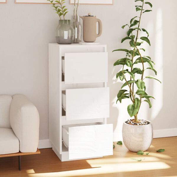 vidaXL Servantă, alb, 32x34x75 cm, lemn masiv de pin