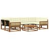 vidaXL Set de canapele de exterior 7 buc. Natural și Crem