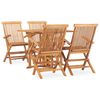 vidaXL Set mobilier de exterior pliabil, 5 piese, lemn masiv de tec