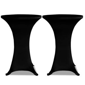 vidaXL Husă de masă cu picior &Oslash;60 cm, 2 buc., negru, elastic