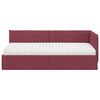 vidaXL Cadru de pat colțar cu saltea cu headboard 2 pcs Gri Catifea