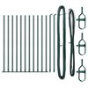 vidaXL Stâlpi de Gard Manual 13 pcs Verde Ø32mm 90 cm Oțel galvanizat