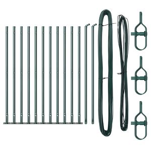 vidaXL Stâlpi de Gard Manual 13 pcs Verde Ø32mm 90 cm Oțel galvanizat