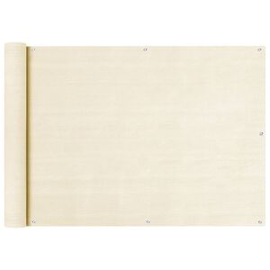 vidaXL Paravan pentru balcon, crem, 75 x 400 cm, HDPE