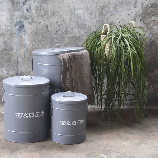 LABEL51 Coș de rufe, negru antichizat, 40x40x58 cm, L