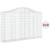 vidaXL Coșuri gabion arcuite 18 buc, 200x30x120/140cm, fier galvanizat