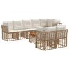 vidaXL Set de canapele de exterior 9 buc. Alb Natural și Crem