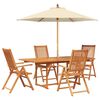 vidaXL Set de dining pentru exterior cu parasolar 6 buc. 4-Locuri
