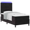 vidaXL Pat cu arc LED cu saltea cu headboard Negru 90 x 190 cm Catifea