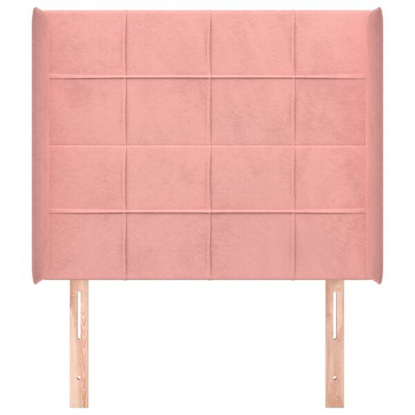 vidaXL Tăblie de pat cu aripioare, roz, 83x16x118/128 cm, catifea