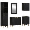 vidaXL Set mobilier de baie, 5 piese, negru, lemn prelucrat