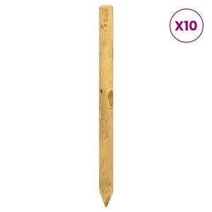 vidaXL St&acirc;lpi de Gard 10 buc. Maro 120 cm Lemn masiv de pin