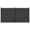 vidaXL Set de Gard 2 buc. 353 x 186 cm WPC și Aluminiu Negru