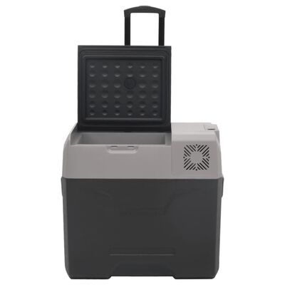 vidaXL Ladă frigorifică cu roată&adaptor 40 L negru&gri polipropilenă