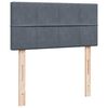 vidaXL Pat box spring cu saltea, gri &icirc;nchis, 100x200 cm, catifea