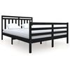 vidaXL Cadru de pat King Size, negru, 150x200 cm, lemn masiv