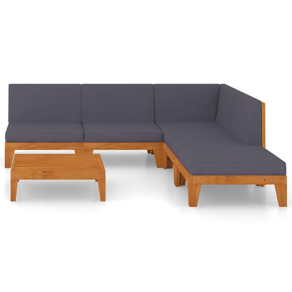 vidaXL Set mobilier grădină cu perne, 6 piese, lemn masiv acacia