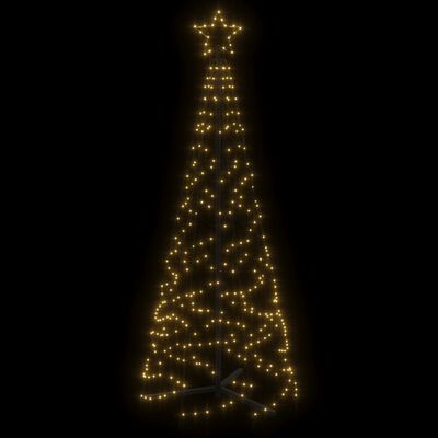 vidaXL Brad de Crăciun conic, 200 LED-uri, alb cald, 70x180 cm