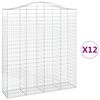 vidaXL Coșuri gabion arcuite, 12 buc 200x50x220/240cm, fier galvanizat