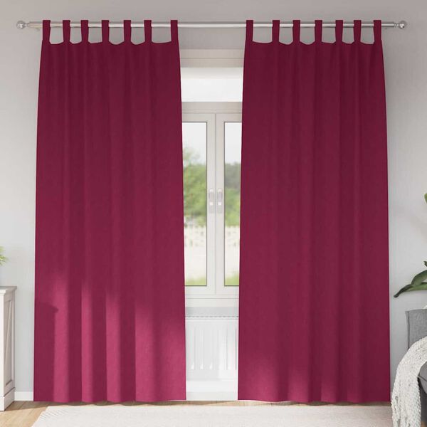 vidaXL Perdele Opaque cu Inel 2 pcs Roșu Vin 245 x 140 cm Poliester