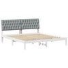 vidaXL Cadru de pat cu tăblie tapițată cu headboard Alb 180 x 200 cm
