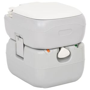vidaXL Toaletă portabilă de camping, gri și alb, 22+12 L, HDPE