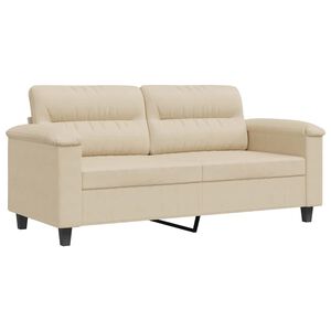vidaXL Canapea cu 2 locuri, crem, 140 cm, țesătură microfibră