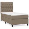 vidaXL Pat box spring cu saltea, gri taupe, 80x200 cm, textil