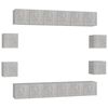 vidaXL Set de dulapuri TV, 10 piese, gri beton, lemn prelucrat