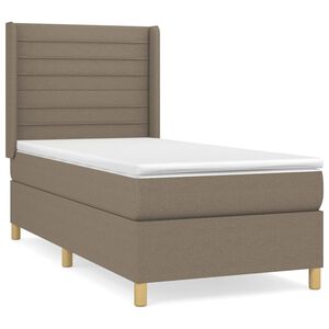vidaXL Pat box spring cu saltea, gri taupe, 80x200 cm, textil