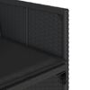 vidaXL Set mobilier de exterior cu perne, 11 piese, negru, poliratan