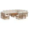 vidaXL Set de canapele pentru grădină 13 buc. Alb Natural și Crem