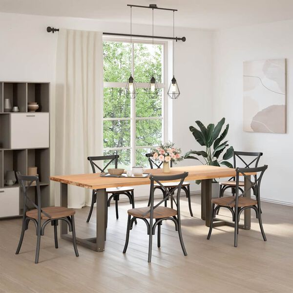 vidaXL Picioare de masă &icirc;n formă de T, 2 buc., negru, 90x35x(72-73) cm, oțel