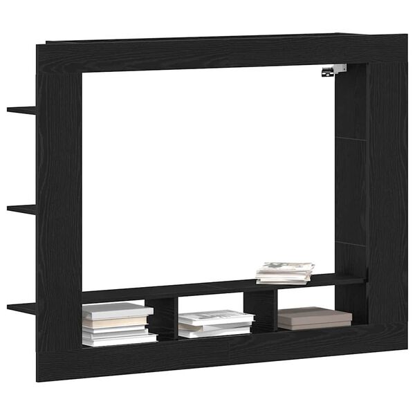 vidaXL Cabinet TV Stejar negru 152 x 22 x 113 cm Lemn compozit