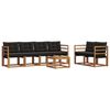 vidaXL Set de canapele de exterior cu pernă 7 pcs Natural și Negru