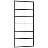 vidaXL Ușă glisantă, negru, 90x205 cm, sticlă ESG și aluminiu