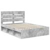 vidaXL Cadru de pat cu headboard Beton 140 x 190 cm Lemn de pin masiv