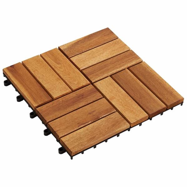 vidaXL Plăci pentru Deck 10 pcs Maro 30 x 30 cm Lemn de Acacia