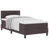 vidaXL Pat cu arcuri cu headboard Maro &icirc;nchis 90 x 200 cm țesătură