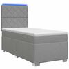 vidaXL Pat boxspring cu saltea Gri deschis 100 x 200 cm Țesătură