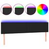 vidaXL Tăblie de pat cu LED, negru, 180x5x78/88 cm, piele ecologică