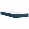 vidaXL Pat box spring cu saltea, albastru &icirc;nchis, 100x200 cm, catifea