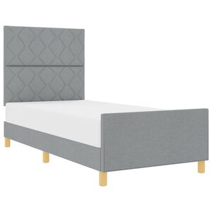 vidaXL Cadru de pat cu headboard Gri deschis 100 x 200 cm țesătură