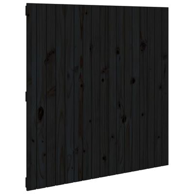 vidaXL Tăblie de pat pentru perete, negru, 108x3x110 cm lemn masiv pin