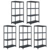 vidaXL Rafturi de depozitare, 5 buc. negru, 60 x 30 x 138 cm plastic