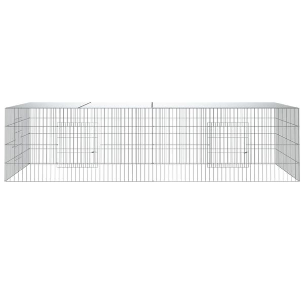 vidaXL Cușcă pentru iepuri, 2 panouri, 220x110x55 cm, fier galvanizat