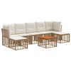 vidaXL Set de canapele de exterior 8 buc. Alb Natural și Crem