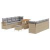 vidaXL Set de canapele pentru grădină cu pernă 11 pcs Bej Rattan poli