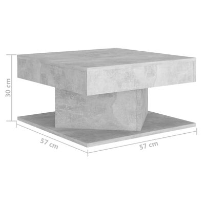 vidaXL Măsuță de cafea, gri beton, 57x57x30 cm, PAL